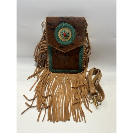 BANDOLERA PIEL FLECOS B-005